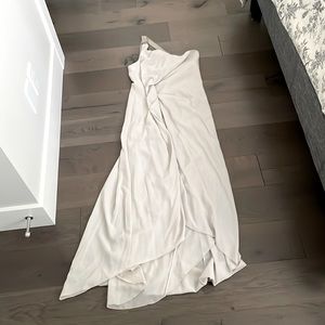 BCBGMaxazria Runway | off white asymmetrical dress